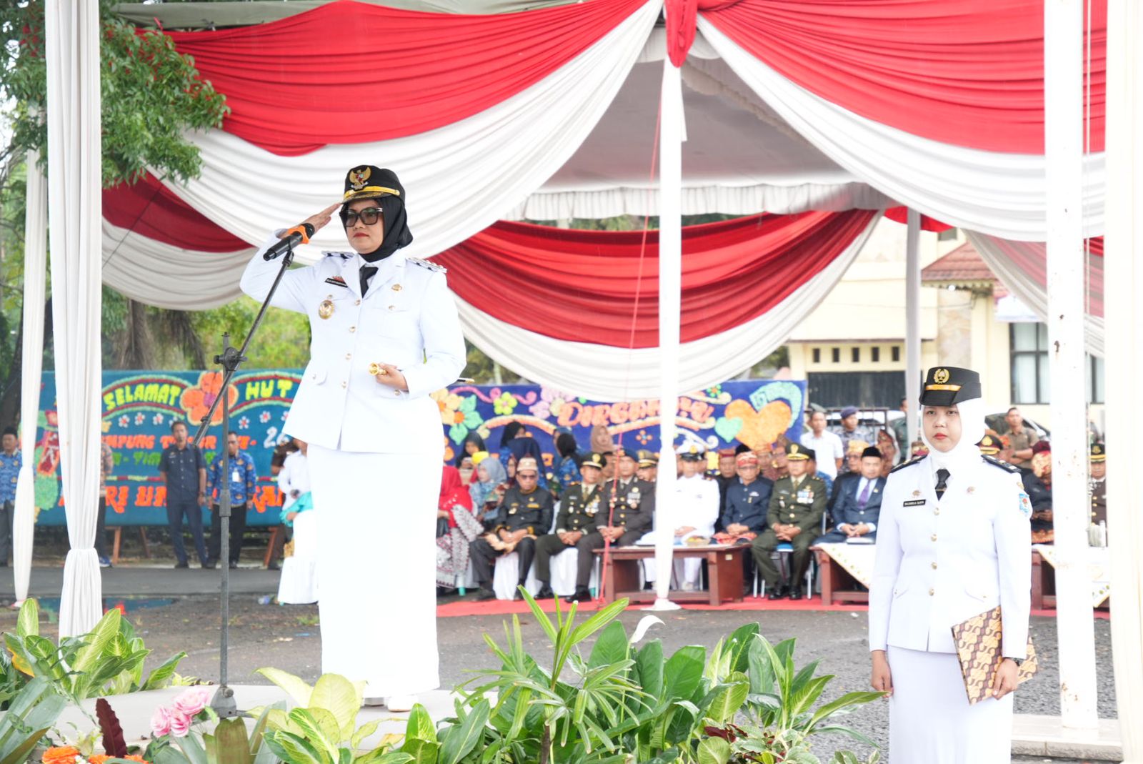 Peringatan HUT ke-26 Kabupaten Lampung Timur digelar di halaman Kantor Bupati Lampung Timur.