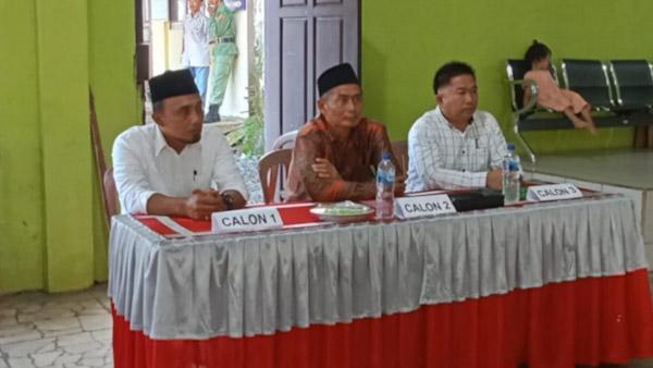 Tiga Calon Pilkades PAW di Desa Teluk Dalem, Kecamatan Mataram Baru, Lampung Timur.